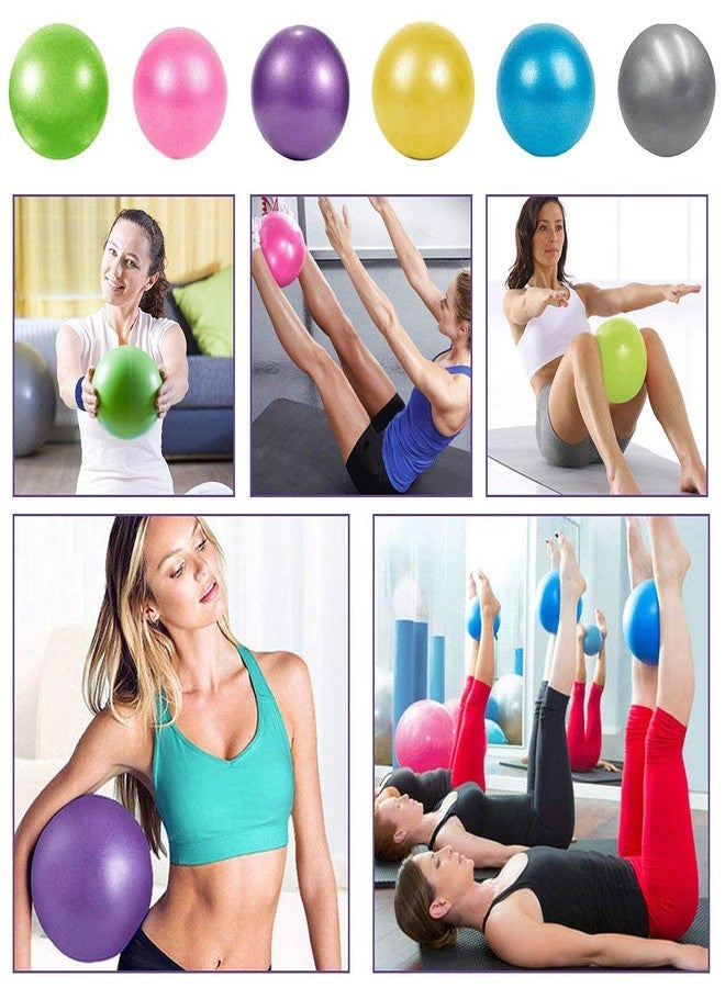 XIECCX Mini Yoga Balls 9 Inch Exercise Pilates Therapy Balance Barre Equipment for Home Stability Squishy Training PhysicalCore Training(6 PCS) - Image 2