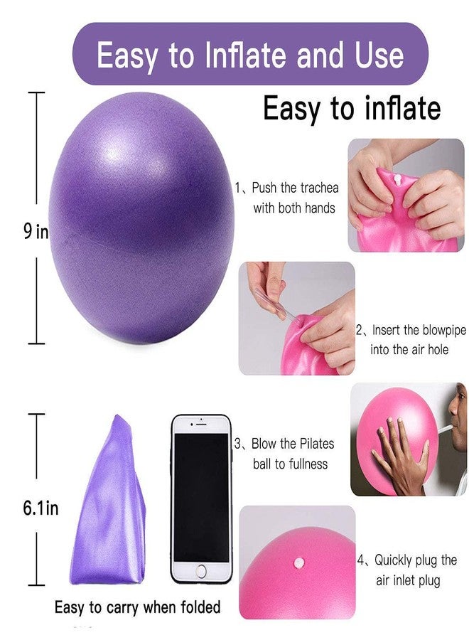 XIECCX Mini Yoga Balls 9 Inch Exercise Pilates Therapy Balance Barre Equipment for Home Stability Squishy Training PhysicalCore Training(6 PCS) - Image 3