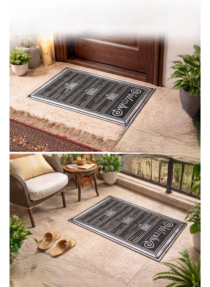 دواسة جلد أنيقة – مزينة  عصرية – مقاس 65×42 سم للمدخل وغرف المنزل - Image 3