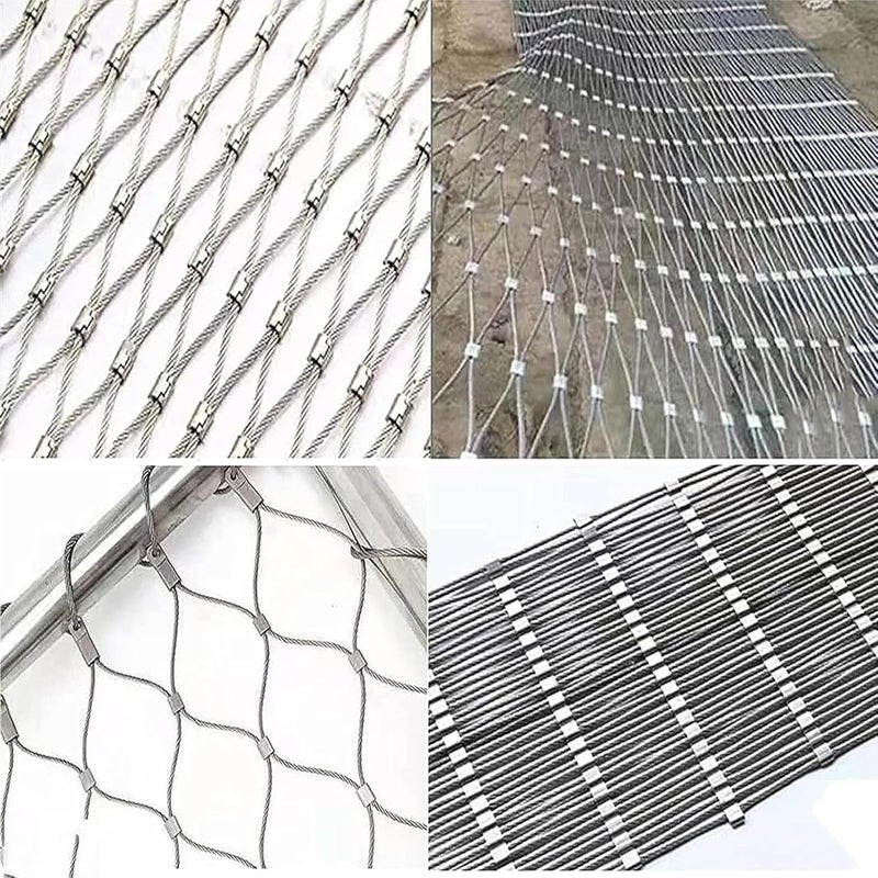 Stainless Steel Mesh Safety Net for Balcony Stair Protection Fence Heavy Duty 1.5mm Wire 5cm Color 1x2m Size Durable and Reliable Ideal for Safety and Security Easy to in - Image 2