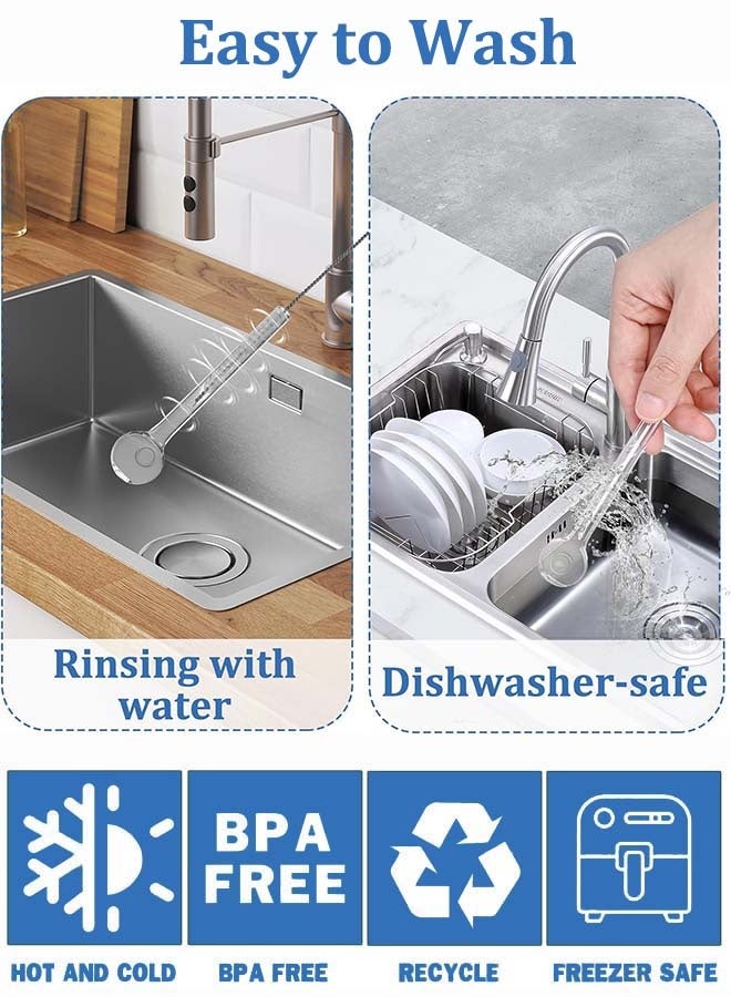 ثمانية فيبيهاوس مجموعة من 8 ماصات زجاجية قابلة لإعادة الاستخدام مصاصة زجاج قابلة لإعادة الاستخدام شفاطة زجاجية، مصاصة زجاجية مقاس 10.16 سم، مع فرشاة تنظيف، ماصات شرب مقاومة للكسر، مثالية للمشروبات والعصائر والقهوة والعصير  مصاصة شرب زجاجية شفاطة شرب زجاجية مصاص عصير زجاج مصاص زجاجي (شفافة) - Image 3