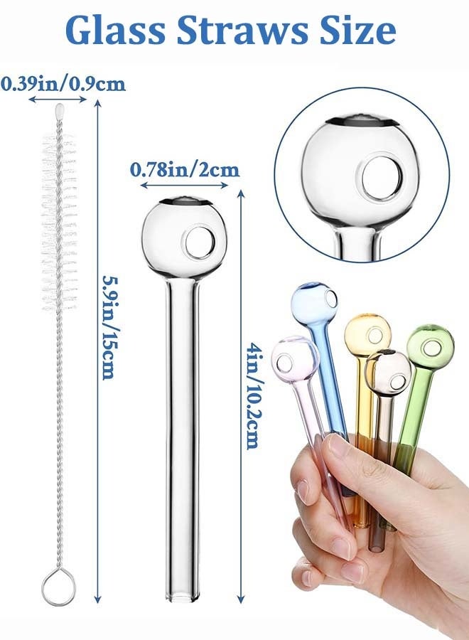 ثمانية فيبيهاوس مجموعة من 8 ماصات زجاجية قابلة لإعادة الاستخدام مصاصة زجاج قابلة لإعادة الاستخدام شفاطة زجاجية، مصاصة زجاجية مقاس 10.16 سم، مع فرشاة تنظيف، ماصات شرب مقاومة للكسر، مثالية للمشروبات والعصائر والقهوة والعصير  مصاصة شرب زجاجية شفاطة شرب زجاجية مصاص عصير زجاج مصاص زجاجي (شفافة) - Image 4