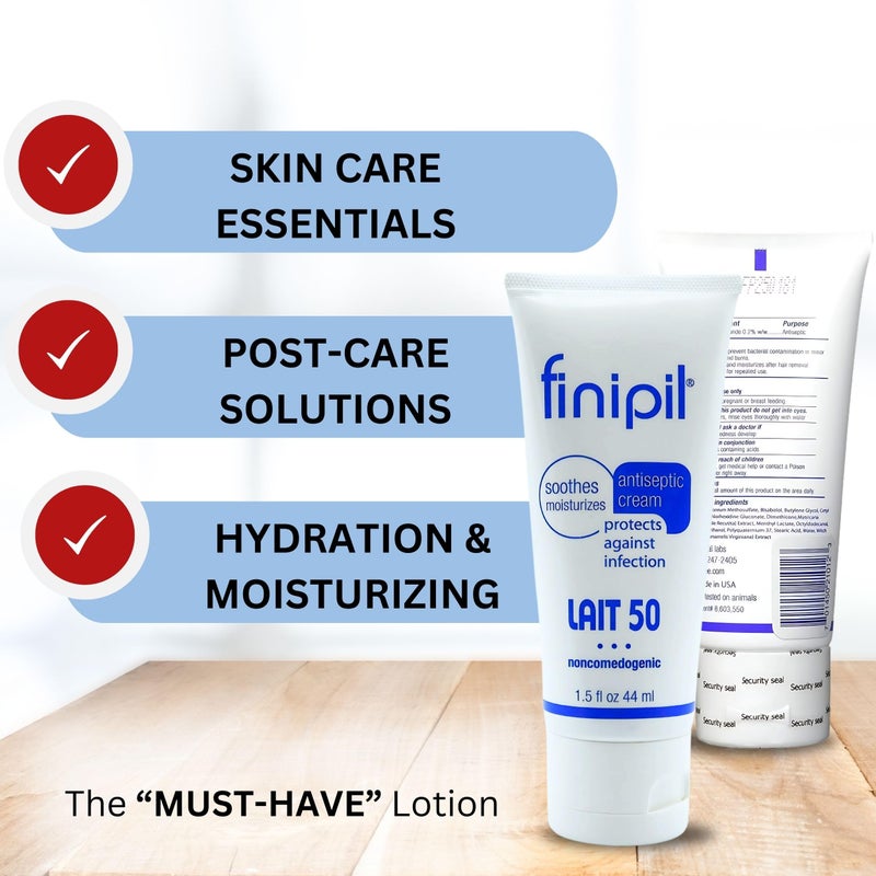 Nufree Finipil Lait 50 â€“ Antiseptic Post-Hair Removal Lotion, Soothes & Protects Skin, Set of 2 Tubes 44 Ml - Image 3