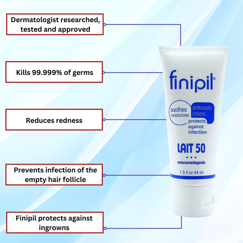 Nufree Finipil Lait 50 â€“ Antiseptic Post-Hair Removal Lotion, Soothes & Protects Skin, Set of 2 Tubes 44 Ml - Image 2