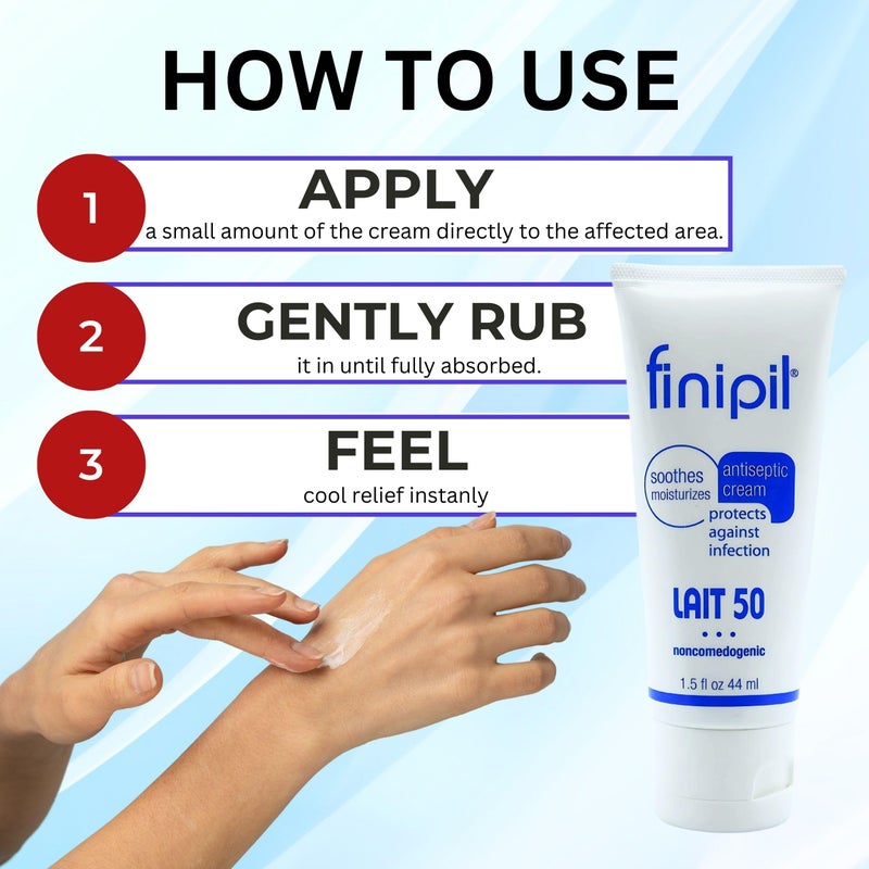 Nufree Finipil Lait 50 â€“ Antiseptic Post-Hair Removal Lotion, Soothes & Protects Skin, Set of 2 Tubes 44 Ml - Image 5