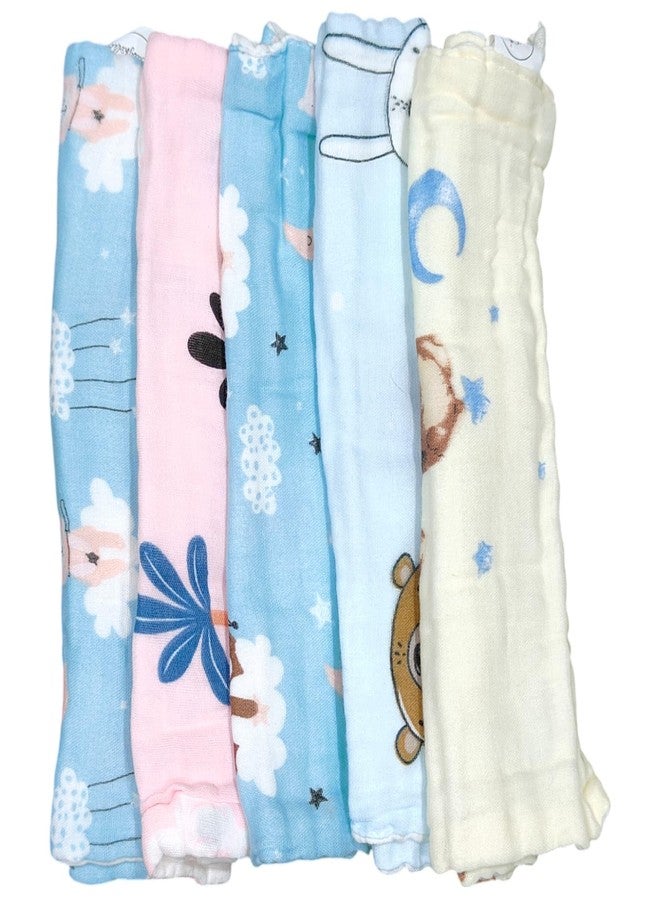 Tinnie Frenzy Premium Muslin Baby Burp Cloths – Ultra Soft & Absorbent, 6 Layers for Newborns & Infants – Pack of 5/10 – Baby Essentials for Baby Feeding (Printed Multicolor, Pack of 10) - Image 3