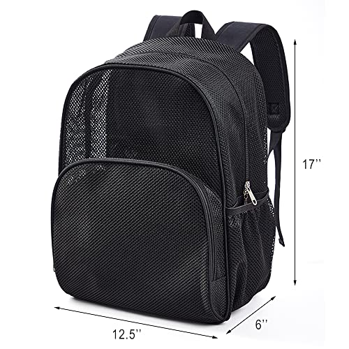 COVAX Mesh Backpack for School, Heavy Duty Mesh Bookbag, Semi-Transparent Back Pack for Beach, Swimming, Sports, Work, Travel - Image 4