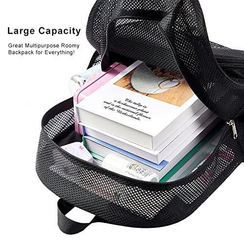 COVAX Mesh Backpack for School, Heavy Duty Mesh Bookbag, Semi-Transparent Back Pack for Beach, Swimming, Sports, Work, Travel - Image 5