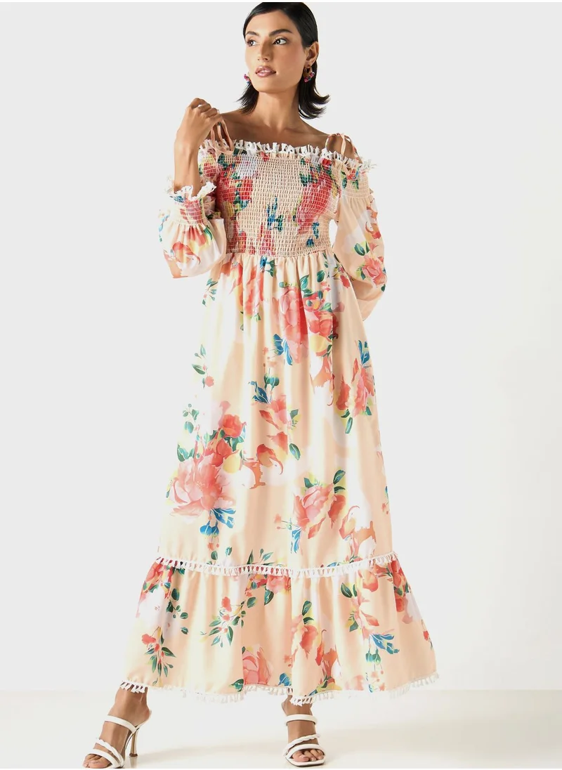 2Xtremz Floral Print Tiered Dress