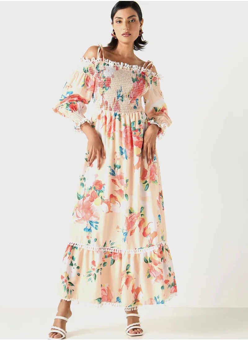 2Xtremz Floral Print Tiered Dress
