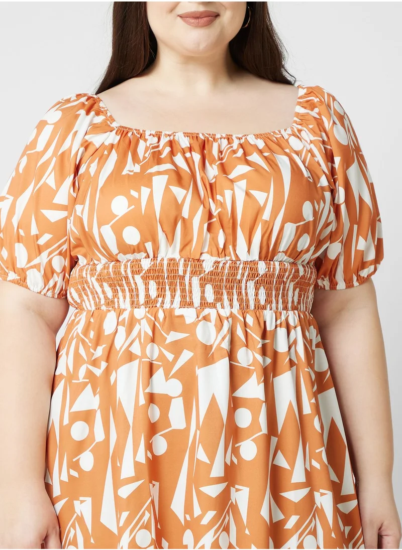 Ginger Plus Printed Fit & Flare Dress