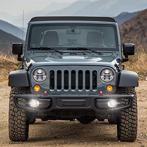 AUDEXEN 4 Inch Led Fog Light with White Halo Ring/Fog lights Projector Compatible with Jeep Wrangler 2007-2018 JK JKU TJ LJ Freedom Edition Fog Lamps - DOT Compliant - Image 5
