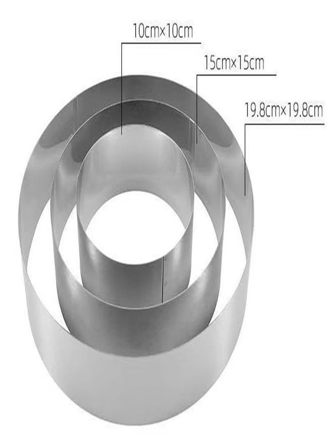 Aunewmei Stainless Steel Large Round Cookie Cutter Round Cake Mold Ring Pan Cake Mold A Gift forMoms and Female Baking Enthusiasts (4/6/8Inch Suit) - Image 5