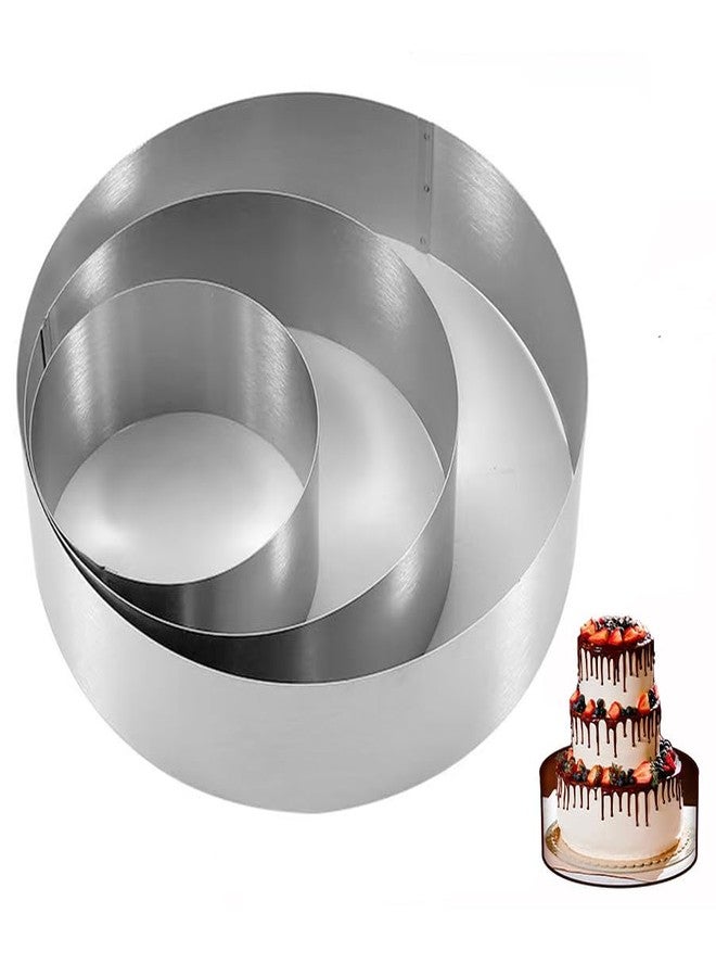 Aunewmei Stainless Steel Large Round Cookie Cutter Round Cake Mold Ring Pan Cake Mold A Gift forMoms and Female Baking Enthusiasts (4/6/8Inch Suit) - Image 1