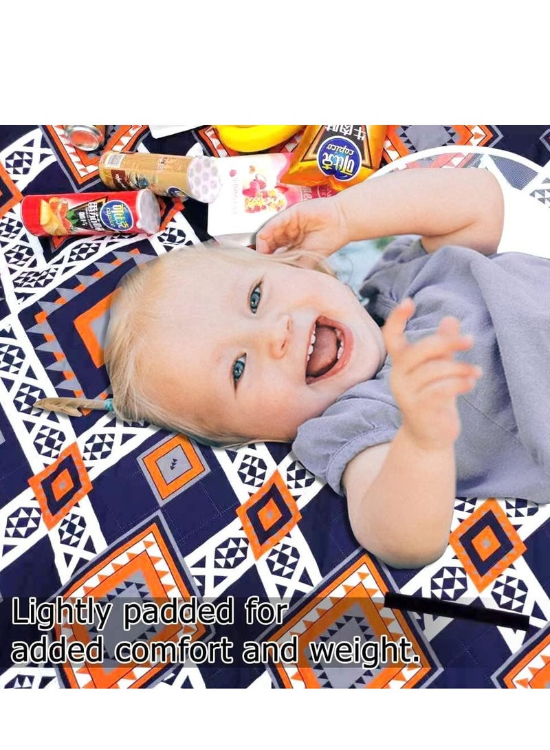 كابتن تيك Large Outdoor Picnic Blankets, 79''x79'' Sandproof Beach Blanket Lightweight Foldable Extra =Perfect for Family Camping Park Travel Grass - Image 4