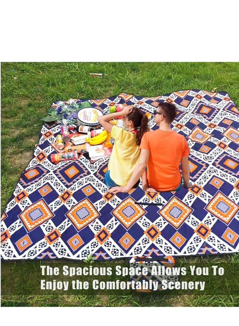 كابتن تيك Large Outdoor Picnic Blankets, 79''x79'' Sandproof Beach Blanket Lightweight Foldable Extra =Perfect for Family Camping Park Travel Grass - Image 3