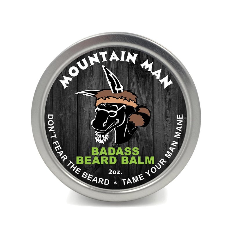 Badass Beard Care Beard Balm - Mountain Man Scent, 2 Ounce - All Natural Ingredients, Keeps Beard and Mustache Full, Soft and Healthy, Reduce Itchy and Flaky Skin, Promote Healthy Growth - Image 1