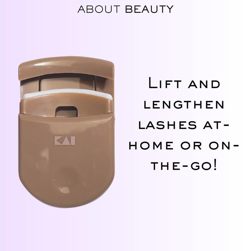 About Beauty On-The-Go Compact Eyelash Curler, Includes 1 Replacement Pad, Portable Lash Curler Perfect for Travel Makeup, Ergonomic Design is Gentle on Lashes - Image 2