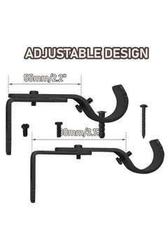Oasisgalore 6-Pack Adjustable Curtain Rod Brackets for 1-Inch Rods: Heavy-Duty Wall Mount Holders with Screws, Black.  - Image 4