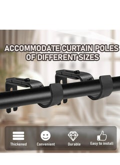 Oasisgalore 6-Pack Adjustable Curtain Rod Brackets for 1-Inch Rods: Heavy-Duty Wall Mount Holders with Screws, Black.  - Image 5