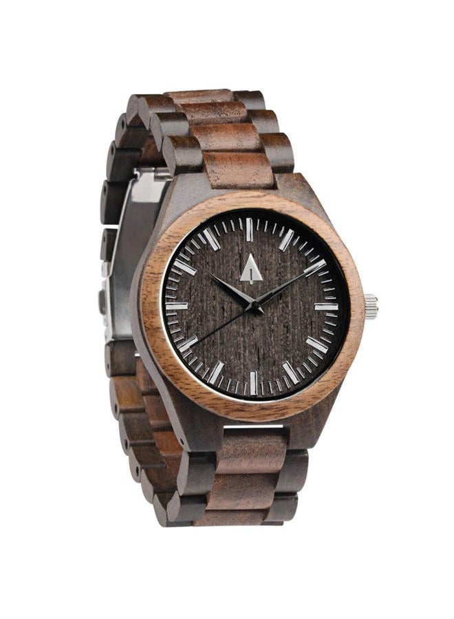 Treehut Men's Walnut and Ebony Wooden Watch with All Wood Strap Quartz Analog. - Image 1