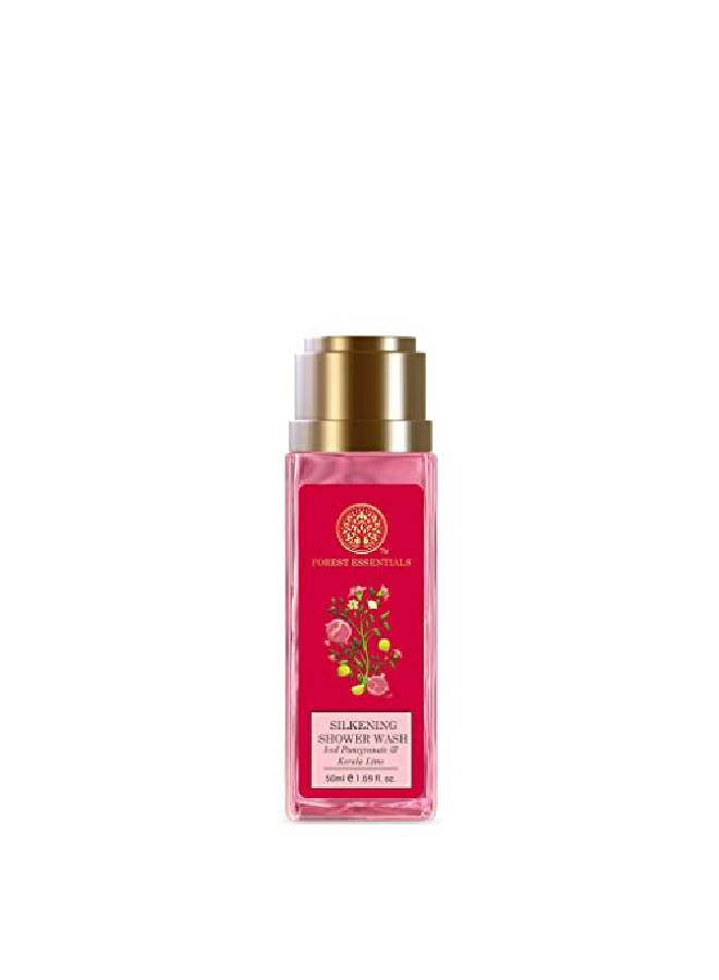 Forest Essentials Travel Size Silkening Shower Wash Iced Pomegranate & Kerala Lime 50Ml (Body Wash) - Image 2