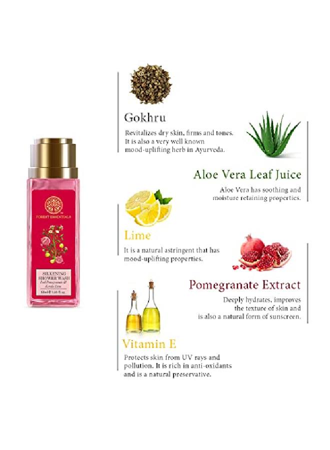 Forest Essentials Travel Size Silkening Shower Wash Iced Pomegranate & Kerala Lime 50Ml (Body Wash) - Image 5