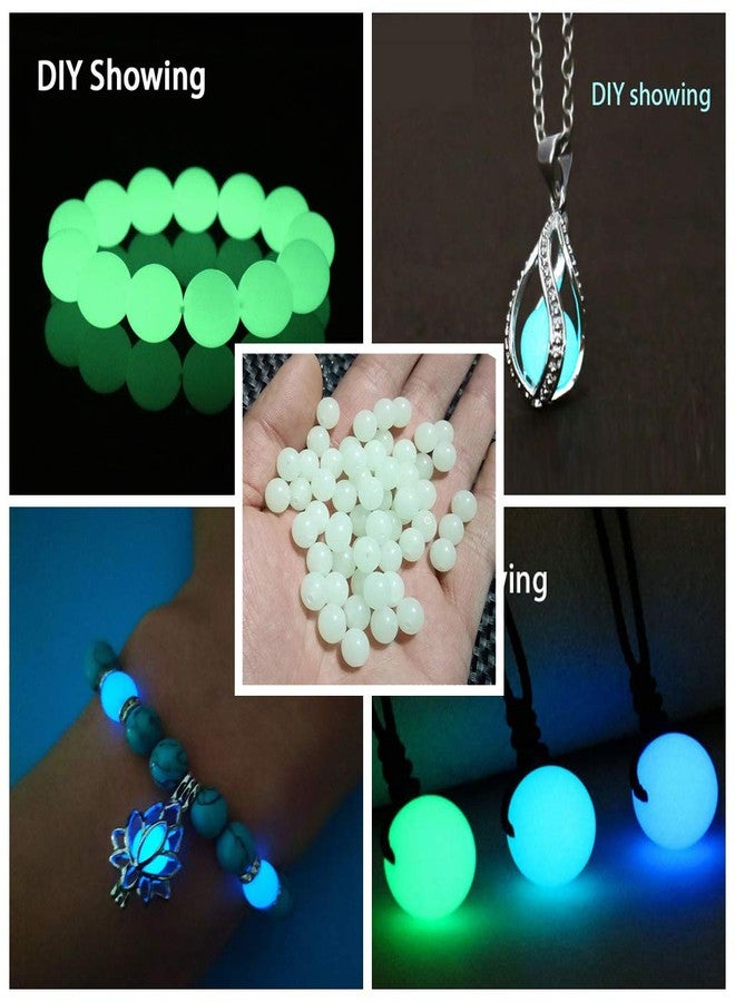 Cmidy Luminous Solar Stone Beads Grow in The Dark Growing Loose Bead 8mm 100pcs Blue Green Mixed with Hole DIY Charm Smooth Beads for Bracelet Necklace Earrings Jewelry Making Decoration(Multicolored, 8mm) - Image 5