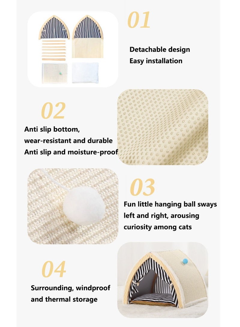 Arabest Pet Bed House- Tent for Indoor Small Dogs and Cats, Cute Covered Cave with Cushion, Hideaway Removable Portable and Play Cube - Image 2