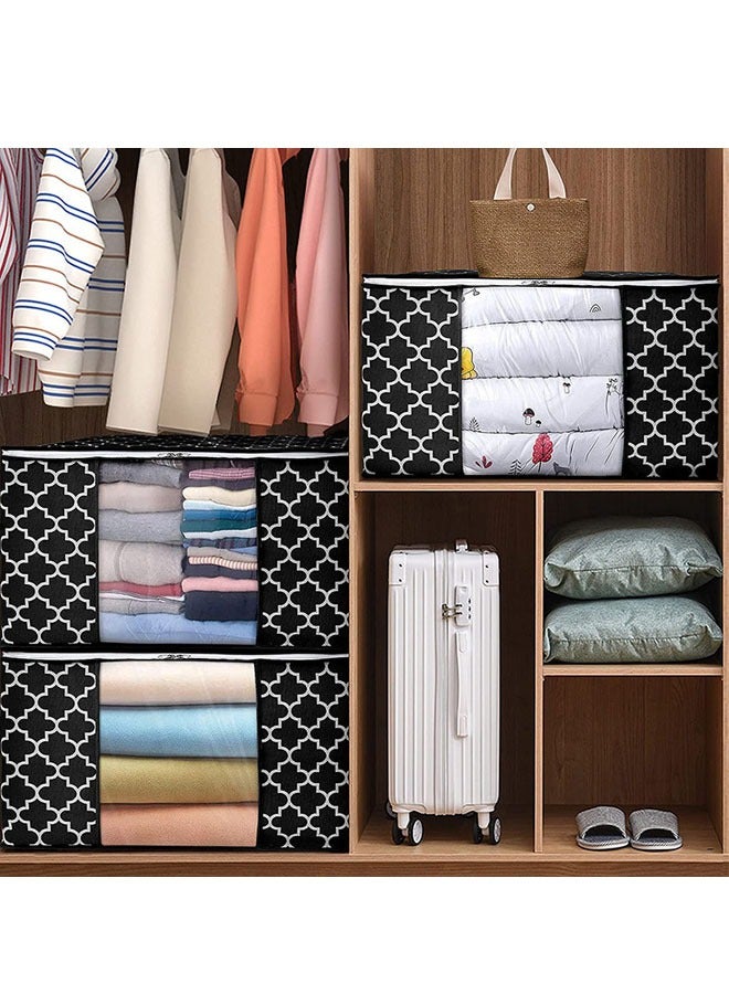 Bukela 3 Pieces Foldable Closet Storage Organizer Washable Closet Storage Box with Carrying Handles Cube Storage Bin for Clothes Wardrobe Home Bedroom Office - Image 1