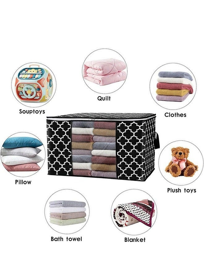 Bukela 3 Pieces Foldable Closet Storage Organizer Washable Closet Storage Box with Carrying Handles Cube Storage Bin for Clothes Wardrobe Home Bedroom Office - Image 2