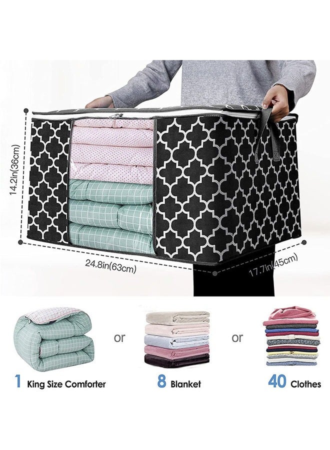 Bukela 3 Pieces Foldable Closet Storage Organizer Washable Closet Storage Box with Carrying Handles Cube Storage Bin for Clothes Wardrobe Home Bedroom Office - Image 4