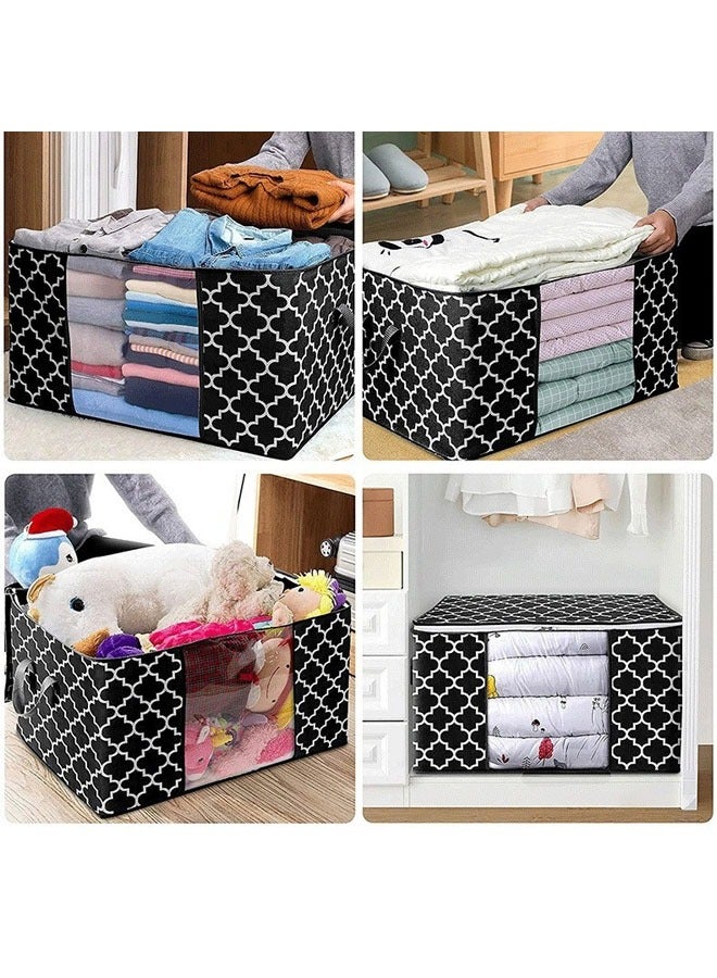Bukela 3 Pieces Foldable Closet Storage Organizer Washable Closet Storage Box with Carrying Handles Cube Storage Bin for Clothes Wardrobe Home Bedroom Office - Image 3