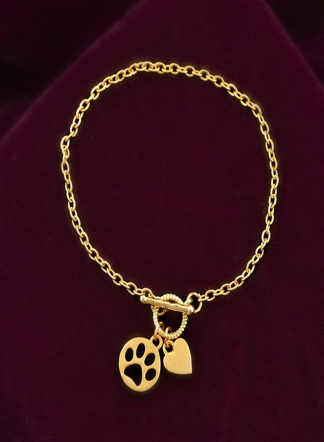 VOYLLA Valentine's Day Pawfect Love Toggle Charm Bracelet|Women Chic Bracelets|Bracelets For Women|Valentine Gift|Gift For Women|Western|Summer|Chic|Stylish|Casual|Valentine's Day Gift| - Image 2