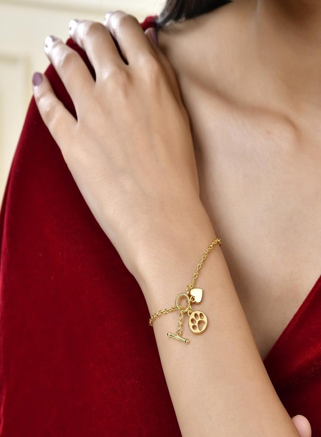 VOYLLA Valentine's Day Pawfect Love Toggle Charm Bracelet|Women Chic Bracelets|Bracelets For Women|Valentine Gift|Gift For Women|Western|Summer|Chic|Stylish|Casual|Valentine's Day Gift| - Image 3