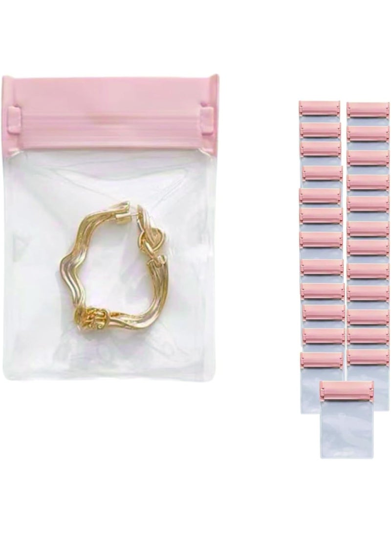 25 PCS Anti Tarnish Jewelry Bags, EVA Plastic Packing Bags, Transparent Sealable Pouches Ziplock Storage Bags, Resealable Poly Bags for Holding Jewelries, Earing, Link Chain, Necklace(2.7"x3.9") - Image 1