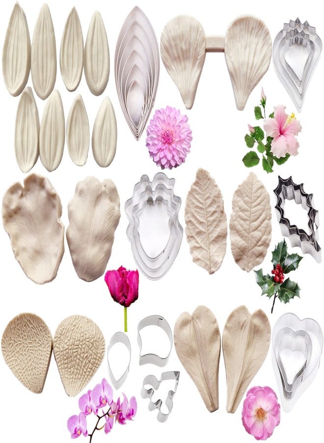 kulepin 12set Gum Paste Flower Tools- Gumpaste Flower Molds and Fondant Cutters Sugar Cookie Cutter Sugar Paste Making tools for Fondant Wedding,Birthday Cake Decorating - Image 1
