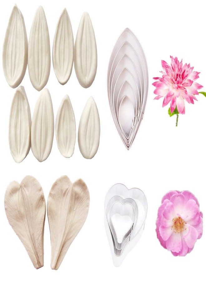kulepin 12set Gum Paste Flower Tools- Gumpaste Flower Molds and Fondant Cutters Sugar Cookie Cutter Sugar Paste Making tools for Fondant Wedding,Birthday Cake Decorating - Image 2