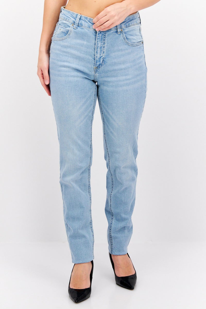 Reserved Women Slim Fit Washed Stretchable Denim Jeans, Blue - Image 1