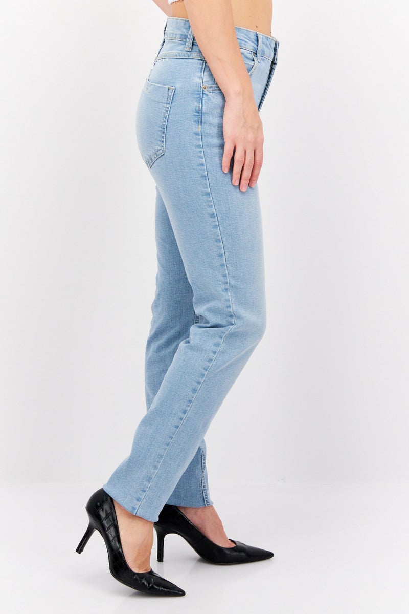 Reserved Women Slim Fit Washed Stretchable Denim Jeans, Blue - Image 2