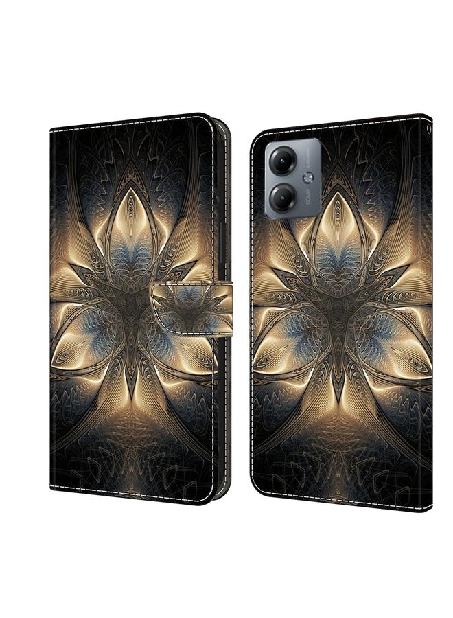 اس-توب جراب لهاتف Motorola Moto G14 مصنوع من الجلد المقاوم للصدمات بتصميم كريستالي ثلاثي الأبعاد - Image 1