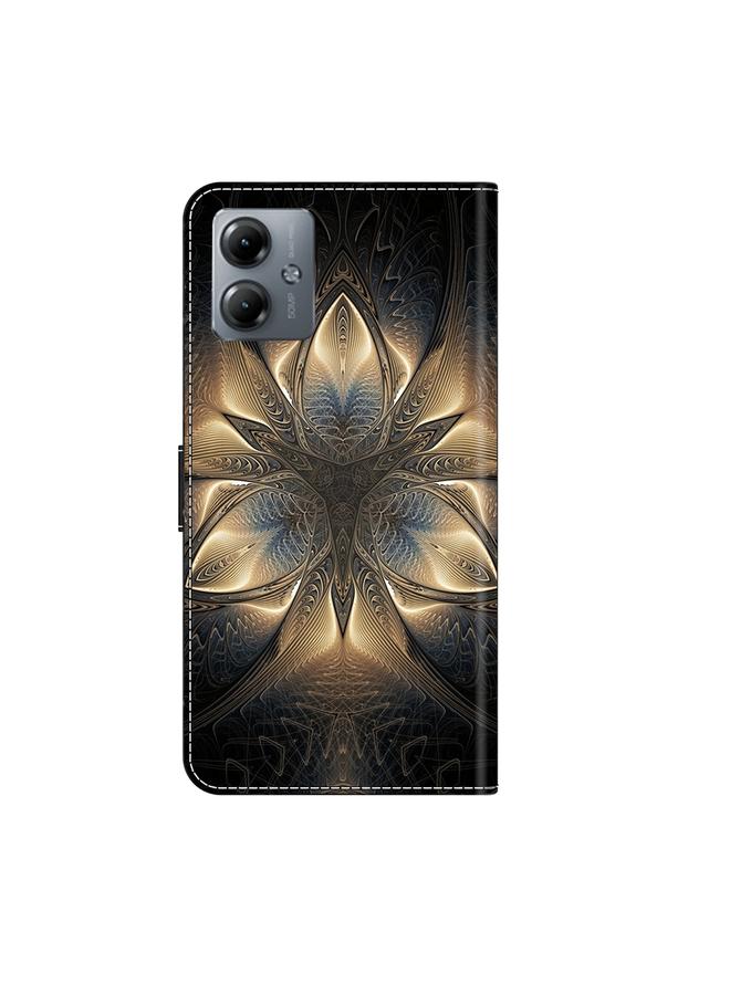 اس-توب جراب لهاتف Motorola Moto G14 مصنوع من الجلد المقاوم للصدمات بتصميم كريستالي ثلاثي الأبعاد - Image 3