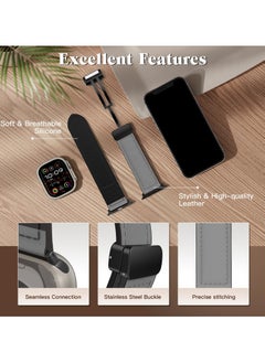 Generic Strap for Apple watch band 45mm 44mm 42mm Ultra 49mm Leather+Silicone bracelet series 9 8 7 6 5 SE  - Image 2