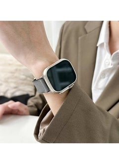 Generic Strap for Apple watch band 45mm 44mm 42mm Ultra 49mm Leather+Silicone bracelet series 9 8 7 6 5 SE  - Image 4
