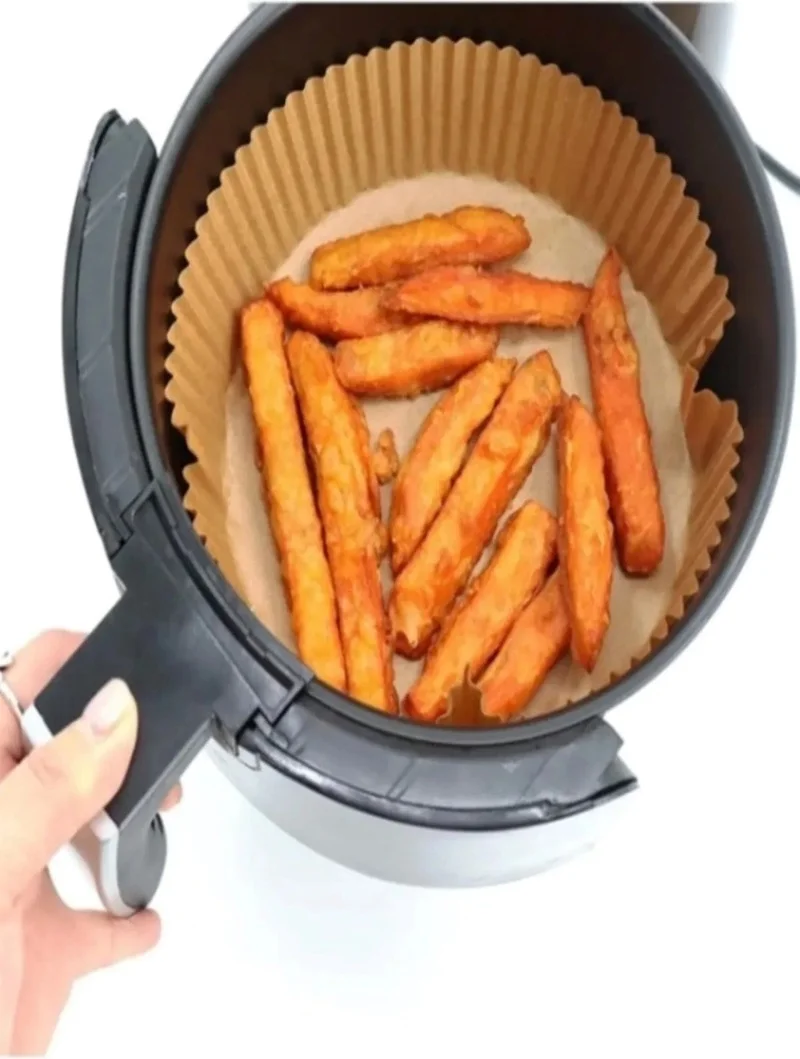 بيزيم ايفدي Air Fryer Baking Paper 50 Pieces Air Fryer, Round Model Baking Paper Airfryer Oil-Free Fryer