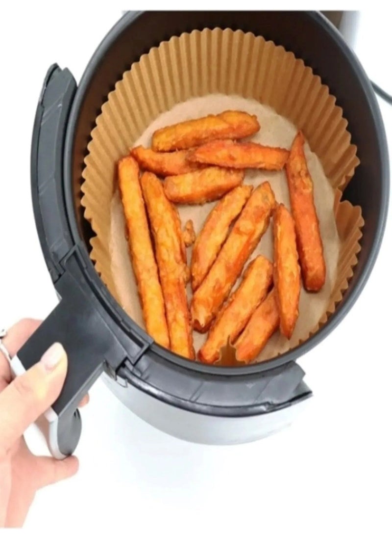 Bizimevde Air Fryer Baking Paper 50 Pieces Air Fryer, Round Model Baking Paper Airfryer Oil-Free Fryer  - Image 5
