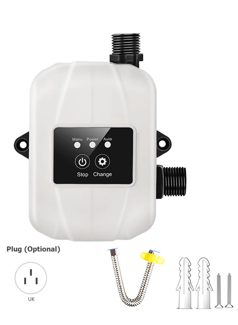 Water Booster Pump 24V Portable Fully Automatic Pressure 150W Shower with Flow Switch Hot Cold Water Pump for Tap Toilet Bathroom (White) - Image 1