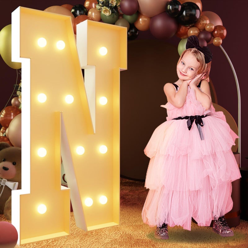 imprsv 4FT Marquee Letters Large Light Up Letters for Birthday Party Decor Wedding Decorations Marquee N for Party Decoration Large Signs Arch Kit Decorations