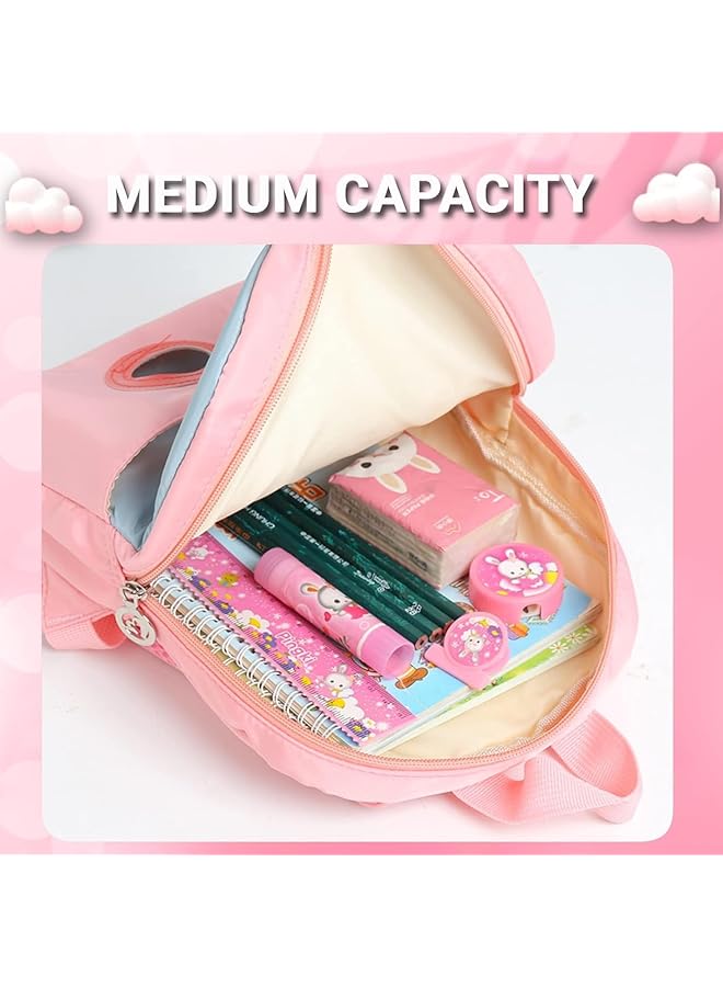 Lovely Toddler Backpack Little Doll Stuffed Animal Kids Plush Backpack Cartoon Preschool Purse For Kids Suitable For Girl Boy Pink M