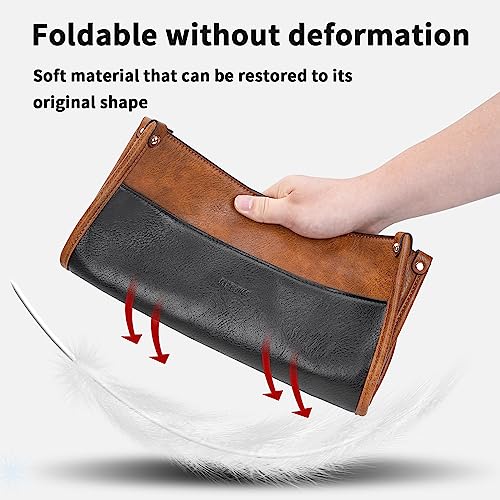 HKCLUF Crossbody Bags for Women Trendy Designer Vegan Leather Hobo Handbags With 2PCS Adjustable Guitar Strap Crossbody Bags(Blackbrown) - Image 4